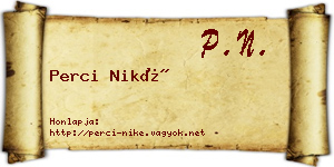 Perci Niké névjegykártya